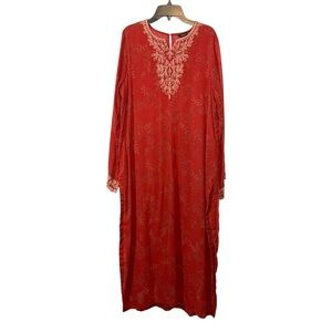 Armas Abaya Kaftan Burnt Orange Embroidered Kaftan